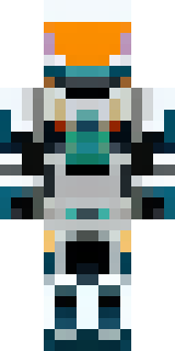 a mecha pilot in a white flight suit with a segmented helmet