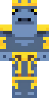 a piglin brute in gold armor with a snout and tusks
