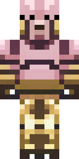 a piglin brute in gold armor with a snout and tusks
