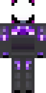 an enderman-inspired figure, tall and black with purple eyes