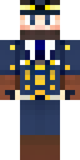 an airship captain in a navy coat with copper gadgets