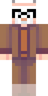 a friendly villager librarian in brown robes with glasses