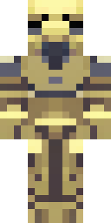 a piglin brute in gold armor with a snout and tusks