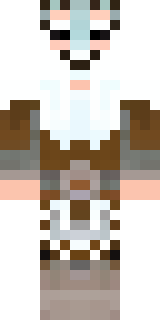 a frost viking in white furs and a horned helm