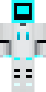 a sleek white service robot with a single cyan sensor