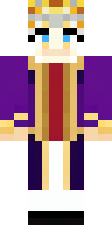 a young king in an ermine-trimmed purple cloak and gold crown