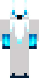 a snow fox spirit in white fur with blue markings
