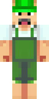 a farmer villager in a straw hat with a green apron