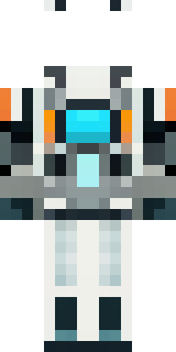 a mecha pilot in a white flight suit with a segmented helmet