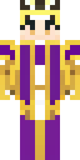 a young king in an ermine-trimmed purple cloak and gold crown