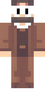 a friendly villager librarian in brown robes with glasses