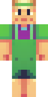 a farmer villager in a straw hat with a green apron