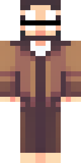 a friendly villager librarian in brown robes with glasses
