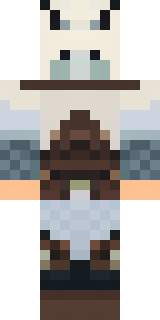 a frost viking in white furs and a horned helm