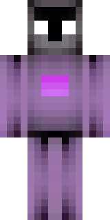 an enderman-inspired figure, tall and black with purple eyes