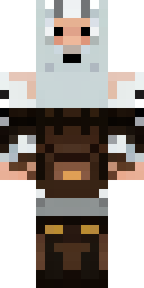 a frost viking in white furs and a horned helm