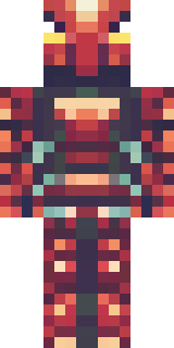 a dragon-rider in scaled crimson armor with leather wings