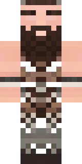 a viking warrior in fur and iron with a braided beard