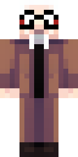 a friendly villager librarian in brown robes with glasses