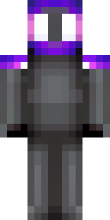 an enderman-inspired figure, tall and black with purple eyes