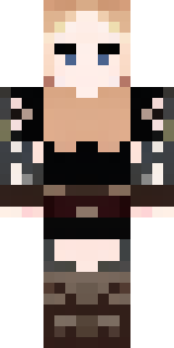 a shieldmaiden in leather armor with war paint