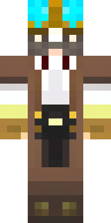 a steampunk inventor in a brown leather coat and brass goggles