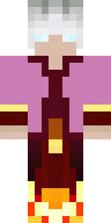a fire mage in crimson robes with burning orange sleeves