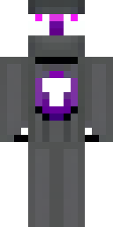 an enderman-inspired figure, tall and black with purple eyes