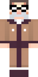 a friendly villager librarian in brown robes with glasses