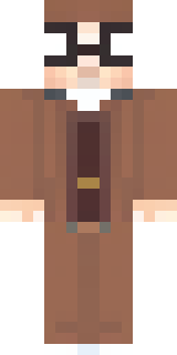 a friendly villager librarian in brown robes with glasses
