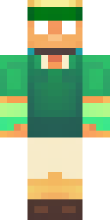 a farmer villager in a straw hat with a green apron