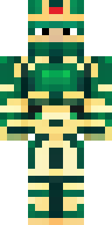 a jade samurai in green and gold ceremonial armor