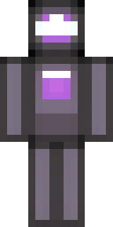 an enderman-inspired figure, tall and black with purple eyes