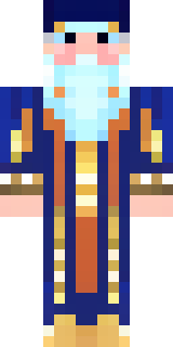 an old wizard in a starry midnight-blue robe and pointed hat