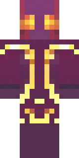 a nether hunter in crimson hide with glowing gold trim
