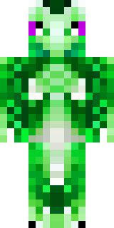 a dragon hybrid with green scales, horns and a spined tail