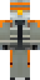 a battle-worn pilot in orange plating with scorch marks