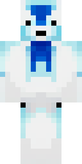 a snow fox spirit in white fur with blue markings