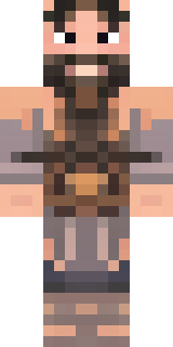 a viking warrior in fur and iron with a braided beard