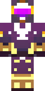 a nether hunter in crimson hide with glowing gold trim