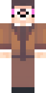 a friendly villager librarian in brown robes with glasses