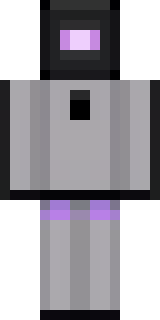 an enderman-inspired figure, tall and black with purple eyes
