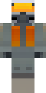 a battle-worn pilot in orange plating with scorch marks