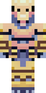 a piglin brute in gold armor with a snout and tusks
