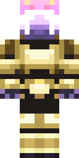 a piglin brute in gold armor with a snout and tusks