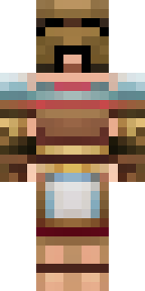 a gladiator in bronze arm guards and a red-plumed helmet