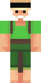 a farmer villager in a straw hat with a green apron