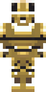 a piglin brute in gold armor with a snout and tusks