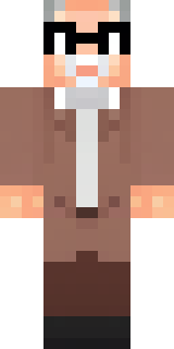 a friendly villager librarian in brown robes with glasses
