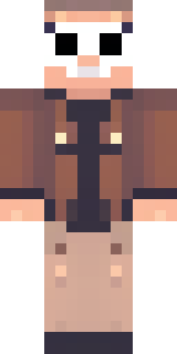 a friendly villager librarian in brown robes with glasses